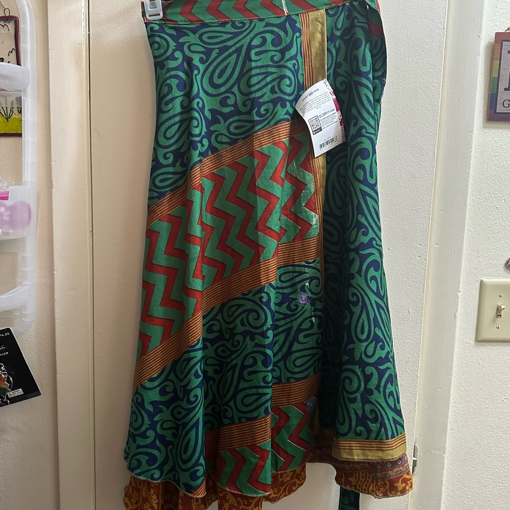 Sustainable fashion sari wrap skirt